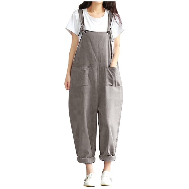 Birdeem Combinaison Pantalon à Bretelles Sans Manches Décontractée d'Été Unie pour Femme