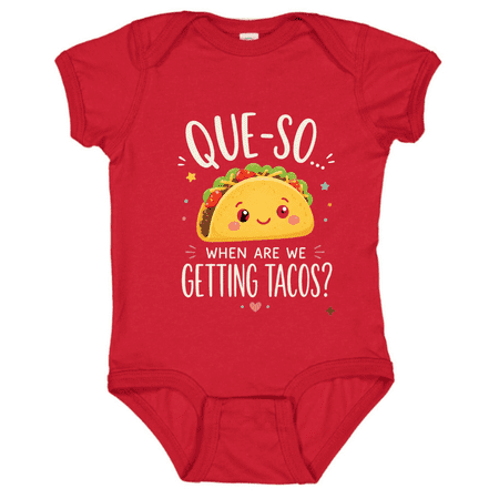 Bubvorie Que-So When Are We Getting Tacos Baby Onesie Cute Taco Baby Bodysuit for Girls Funny Food-Themed Baby Gift