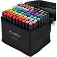 thumbnail image 2 of 80-Color Dual Tip Alcohol Markers for Artists -Coloring and Painting Supplies, (80 Black Shell), 2 of 9