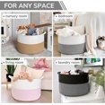 thumbnail image 7 of Ahot XXXLarge Cotton Rope Basket Woven Baby Laundry Baskets Blanket Baskets Toy Basket with Handle Comforter Cushions Storage Bin Thread Laundry Hamper - 21.7" x 21.7" x 13.8", 7 of 7