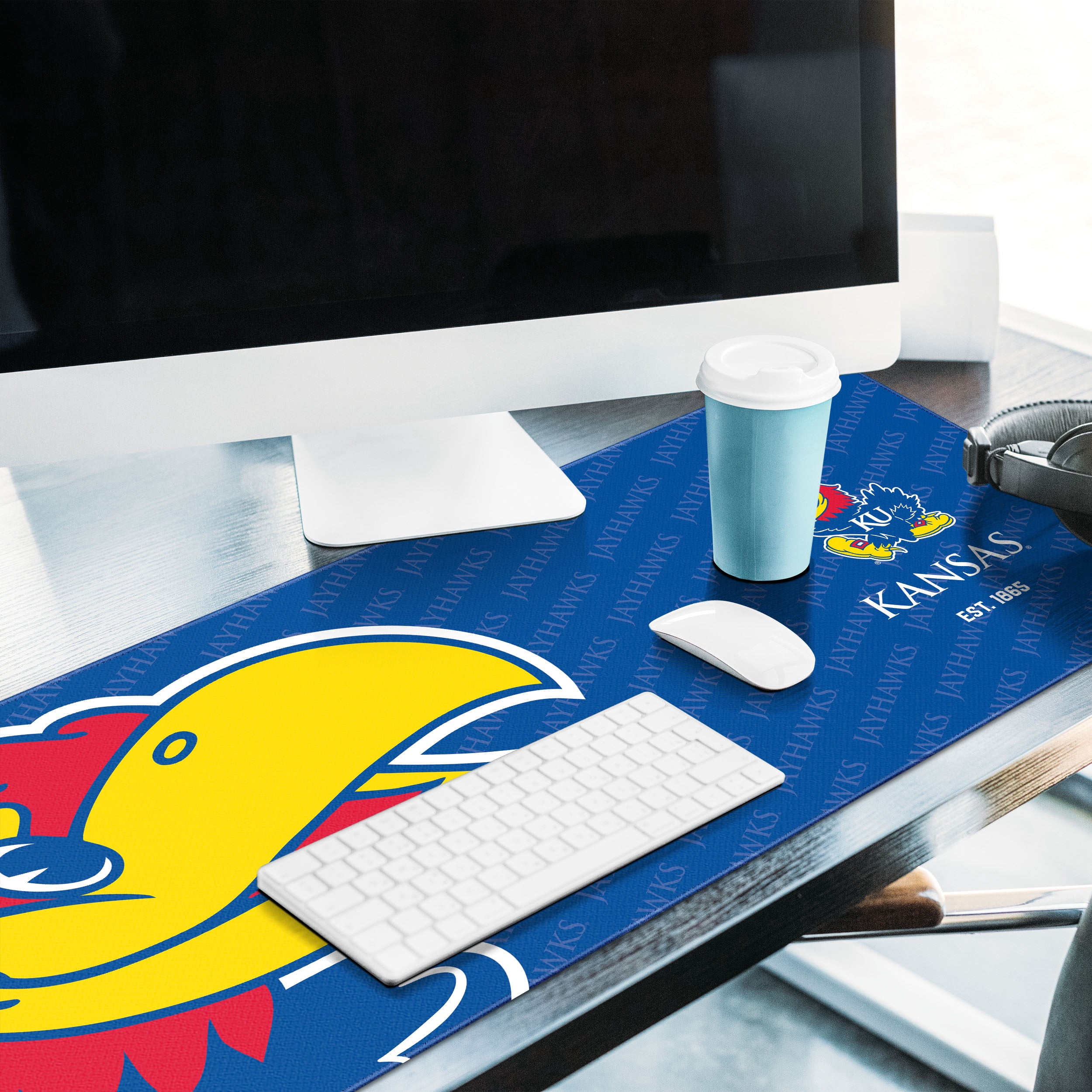 YouTheFan NCAA Kansas Jayhawks Logo Series Desk Pad