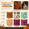 thumbnail image 3 of Halloween Throw Blanket Soft Flannel Fleece,Pumpkin Ghost Haunted House Print Seasonal Fall Home Decor Throw for Sofa Couch Bed Indoor Holiday Party ,All Ages Birthday Gift Halloween Decorations, 3 of 3