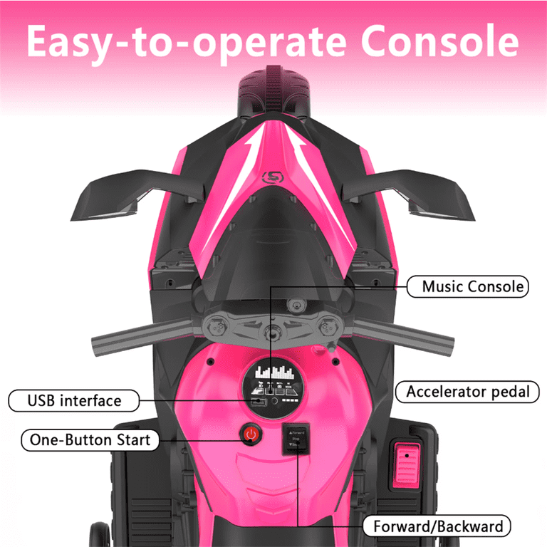 ZOGYMOZ 12V Electric Ride on Motorcycle Kids Motorcycle with