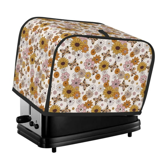 Vsdgher Sunflowers And Butterflies 2 Slice Toaster Cover, Appliance Covers Toaster Cover Fits for Most Standard 2 slice Toasters