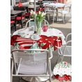 thumbnail image 4 of Outdoor Tablecloth with Umbrella Hole and Zipper, Valentine's Day Round Table Cloth 60 Inch Waterproof Tablecloth, Red Love Heart Eucalyptus Floral Grey Plaid Picnic Table Cover for Patio Camping, 4 of 7