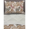 thumbnail image 3 of Zebra Comforter & Sham Bedding Set, Hand Drawn Savannah Animals Abstract Pattern Camouflage, 3 pcs Duvet Set Microfiber Filling Quilt, 5 Sizes, Pale Caramel Green Brown, by Ambesonne, 3 of 4
