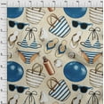 thumbnail image 4 of oneOone Polyester Spandex Teal Blue Fabric Beach Fabric For Sewing Printed Craft Fabric By The Yard 56 Inch Wide, 4 of 4