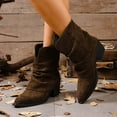 thumbnail image 2 of Women's Ankle Boots Suede Pointed Toe Heel Boots Puffy Design for Modern Style, 2 of 9