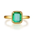 thumbnail image 4 of 1.73ct Octagon Cut Lab-Created Green Emerald Solitaire Ring in 925 Sterling Silver - Elegant Jewelry Gift for Her, Engagement, or Anniversary, 4 of 5