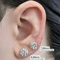 thumbnail image 4 of Central Diamond Center 14K Gold Post & Sterling Silver Made with Swarovski Zirconia 3 Prong Martini Stud Earrings - Platinum Plated 8.00mm 4.00cttw, 4 of 7