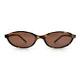 thumbnail image 5 of Womens Micro Oval Snug Dad Fashion Thin Plastic Sunglasses Tortoise - Brown, 5 of 8