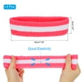 thumbnail image 2 of Uxcell Sweatband Headbands, Terry Cloth Sweat Band for Women Men Sports Basketball Tennis, Dark Pink White 4 Pcs, 2 of 6