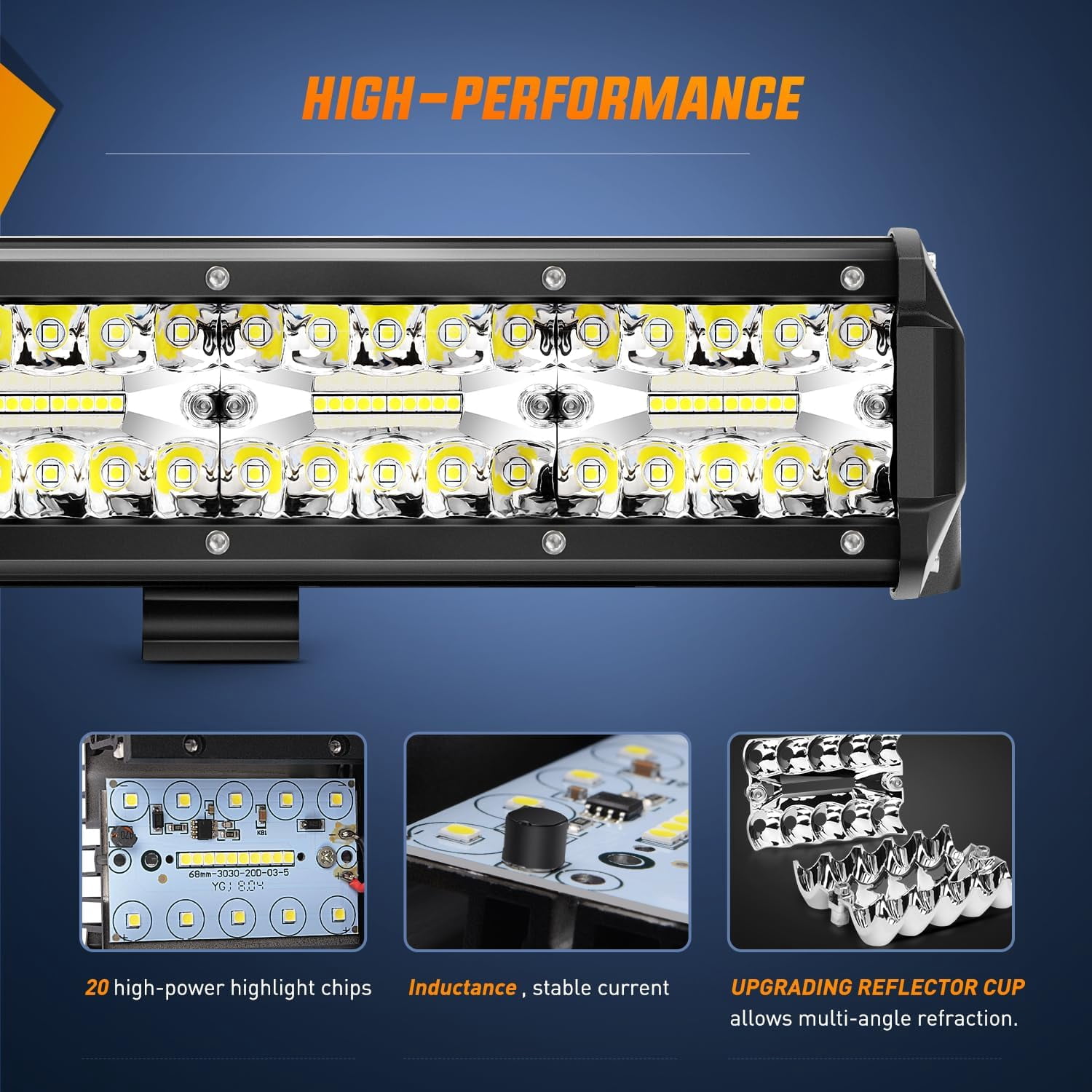 Nilight LED Light Bar 26Inch 540W 50000LM Flood Spot Combo Triple Row Driving Lamp Roof Bumper Off Road LED Work Lights Pods for Van Camper Wagon Car Pickup Golf Cart ATV UTV SUV Truck Boat 4x4