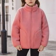 thumbnail image 2 of Babcutegg Girls Jackets Long Sleeve Hoodless Side Pockets Fall and Winter Clothes for Kids Watermelon Red, 2 of 5