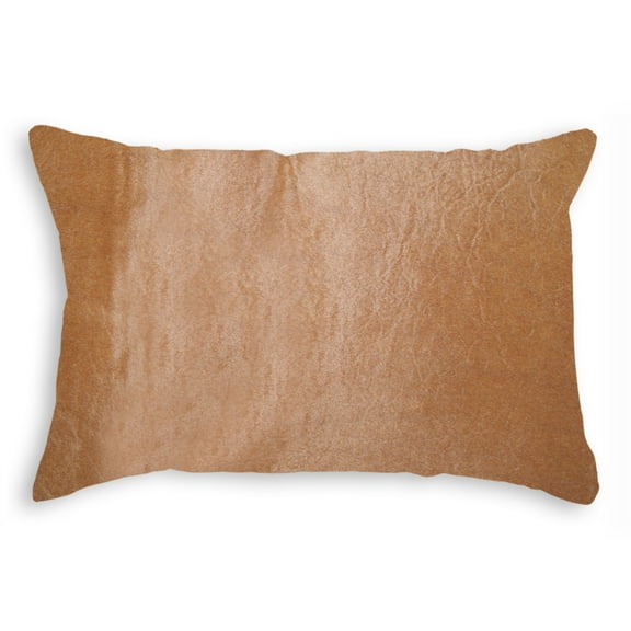 12" x 20" x 5" Tan Cowhide  Pillow