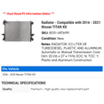 thumbnail image 2 of Radiator - Compatible with 2016 - 2021 Nissan TITAN XD 2017 2018 2019 2020, 2 of 2