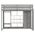 thumbnail image 4 of Harper & Bright Designs Twin Size Loft Bed with Wardrobe, Multifunctional Loft Beds Frame with Shelves and Cabinet for Bedroom, Pink+Grey, 4 of 15