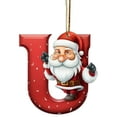 thumbnail image 2 of Taotanxi Christmas Decorations Hanging Tree Ornaments - Merry Chrismas Letter Santa Claus Ornament Monogram Tree Ornaments Alphabet Christmas Ornaments Hanging, Red Santa Ornament (U), 2 of 6