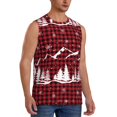 thumbnail image 2 of Fotbe Christmas Tree Buffalo Plaid Men's Camiseta sin Mangas Estampada para Hombres, Playera Casual para Gimnasio, Entrenamiento, Playa-3X-Large, 2 of 7
