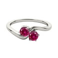 thumbnail image 2 of Mauli Jewels Engagement Rings for Women 0.90 Carat Two Stone Created Ruby Wedding Enagement Ring 4 Prong-Setting 10k White Gold, 2 of 6