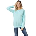 thumbnail image 4 of Women Gold Zip Detail Pink/Light Blue Pullover Sweatshirt, 4 of 7