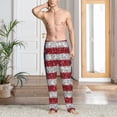 thumbnail image 4 of Salouo America Flag Glitter Print Pajama Pants for Men, Lounge Pants Elastic Waistband Casual Men's sleepwear Loungewear Sleep Pajama Pant -Small, 4 of 7