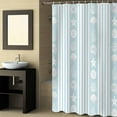 thumbnail image 2 of Fabric Shower Curtain, Summer Starfish Seashell Coral Light Blue and White Striped Shower Curtains with 12 Hooks Waterproof Machine Washable Bath Curtains for Bathroom, 72 x 96in, 2 of 6