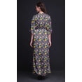 thumbnail image 2 of Bimba Rayon Circle & Triangle Geometric Womens Printed Side Slit SummerDressLong Maxi Gown-Large, 2 of 6