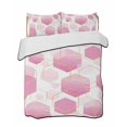 thumbnail image 2 of Pink Marble Twin Size Down Alternative Comforter, Lightweight Comforter Quilt Bedding Set with Pillow Shams Gold White Geometric Hexagon Modern All Seasons Bed Comforter Duvet Insert 68"x86", 2 of 7