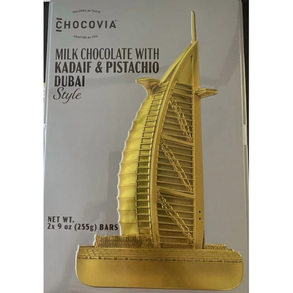 CHOCOVIA MILK CHOCOLATE WITH KADAIF & PISTACHIO DUBAI STYLE
