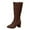 Brown, variant on Boots for Women,Stylish Round Toe Platform Heel Mid Calf Boots with Side Zipper Comfortable Casual Winter Footwear for Women,Knee High Boots Women,White,8.5