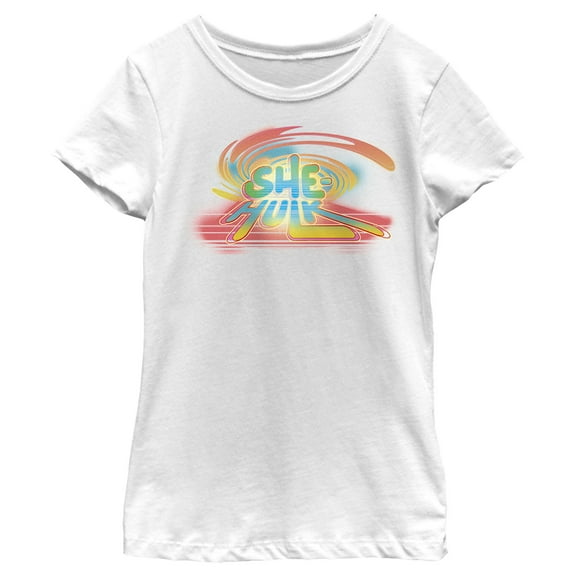 Girl's She-Hulk: Attorney at Law Colorful Logo  Graphic Tee White X Large