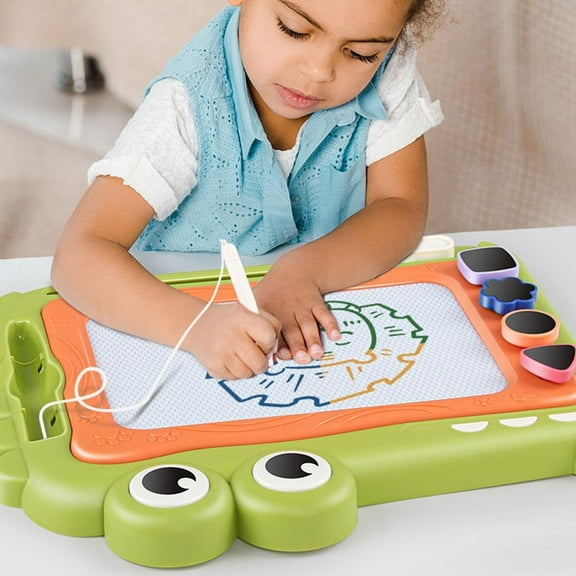 SSKFHGI Crocodile Colored Drawing Board, DIY Graffiti Magnetic Exercise Drawing Pad, Magnetic Handwriting Board, Colorful Erasable Doodle Board, Erasable Pad, Equipped with Sliding Eraser, 1/2PCS
