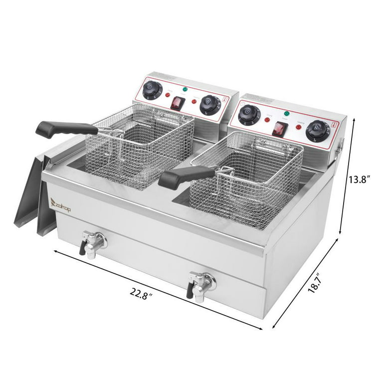 Commercial 2-Tank and 2-Basket Large Electric Deep Fryer
