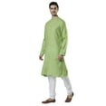 thumbnail image 2 of Ethnix Men's Indian Band Collar Micro Dobby Thread Print Kurta Tunic Pajama Set; Mint Green; SM, 2 of 4