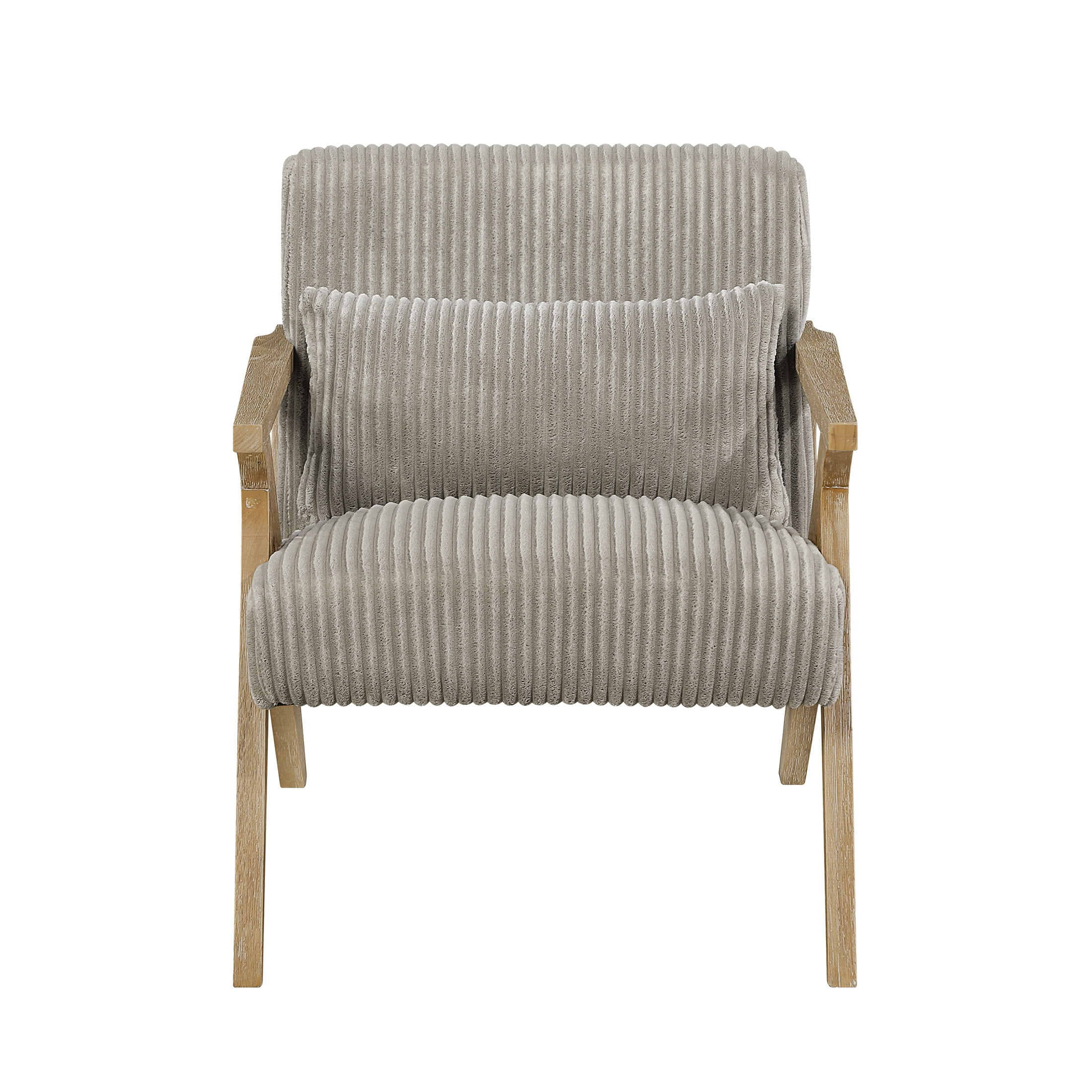 OakvillePark Papyrus Solid Rubberwood Frame Corduroy Accent Chair, Taupe
