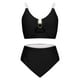 thumbnail image 4 of Conjunto de Bikini de Cintura Súper Alta para Mujeres con Cuello en V con Textura Ruched 2025 Traje de Baño de Playa de Verano, 4 of 8