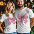 thumbnail image 3 of Camisetas para hombre, camisetas informales de manga corta con lazo a cuadros rosas, camisetas gráficas para adolescentes, niños y hombres., 3 of 8