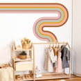 thumbnail image 5 of Large Boho Simple Line Geometric Wall Stickers 3D Colorful Rainbow Abstract Line Wall Decals Removable Peel and Stick Minimalist Aesthetic Poster Wall Decor for Bedroom Living Room Office Decoration, 5 of 8