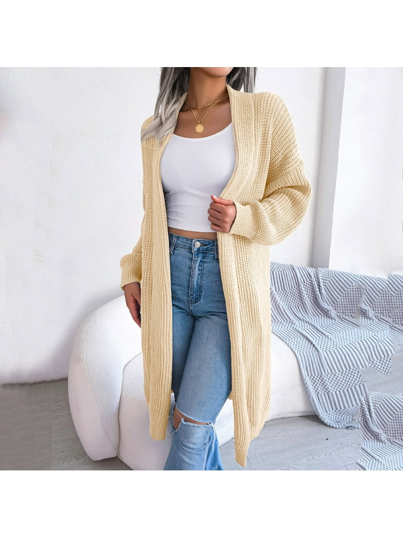 Aayomet Long Cardigans For Women Long Sleeves Cardigan Carabiner Open Front Casual Lightweight Knit Batwing Sweater Coat Beige One Size,A S-XXL - Walmart.com