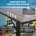 thumbnail image 3 of LZBEITEM 12x10 FT Wall Mounted Hardtop Gazebo Lean to Pergola with Brown Polycarbonate Roof Heavy Duty Steel Posts and Aluminum Frame Attached Patio Cover Outdoor Canopy for Backyard Deck, 3 of 12