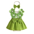 thumbnail image 3 of JAJAHO Toddler Baby Girl Clothes Infant Girls Bodysuits Sleeveless Floral Bowknot Romper Dress With Headband 2PCS Set Cute Stylish One-Pieces, 3 of 9