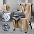 thumbnail image 4 of 3Packs Toallas de Baño Ultra Suaves Juego de Toallas Secado Rápido Altamente Absorbentes para Baño, Playa, Piscina, Gimnasio, SPA(Gris Oscuro+Curry+Azul Oscuro), 4 of 8