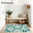 thumbnail image 3 of ODIKA 3'x5' Machine Washable Non-Slip Area Rug, Swirled Marble with Vibrant Emerald Spiral Motifs High Traffic Rug with Pad, Green, 559373, 3 of 8