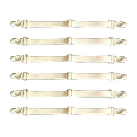 CCOCC 6 Pcs Bra Strap Holders for Slipping,Flexible Length Bra Straps Holder,Reliable Support Smooth Finish Clear Bra Straps,Beige