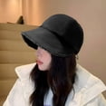 thumbnail image 3 of TELOLY Winter Hats for Women,Wide Brim Winter Hat,Elevated Fashionable Style Appeal Warm Hats for Women,Black, 3 of 7