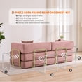 thumbnail image 5 of Modular Convertible Sofa Bed – 78.8" Oversized Sleeper Futon with Adjustable Armrests, 2 Pillows, Soft Corduroy, No Assembly, Collapsible Couch for Living Room, Bedroom, Apartment – Corduroy | Pink, 5 of 8