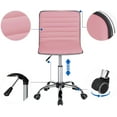 thumbnail image 3 of XPOPR Ergonomic Low Back Ribbed Armless Office Chairs in Pink, Adjustable Swivel Task Chair with Lumbar Support for Women, 3 of 11