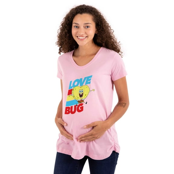 SpongeBob Cartoon Heart Love Bug Women's Maternity T Shirt Tee Brisco Brands 2X