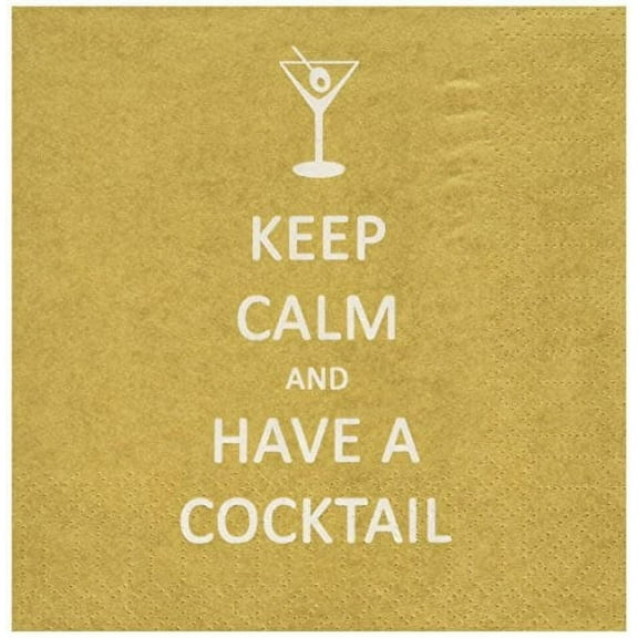 Paperproducts Design 20-Pack Keep Calm Cocktail Paper Cocktail Napkins